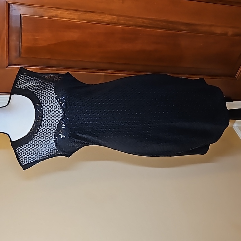 EXPRESS DRESS S BLACK SMALL SEQUINS 100% polyester